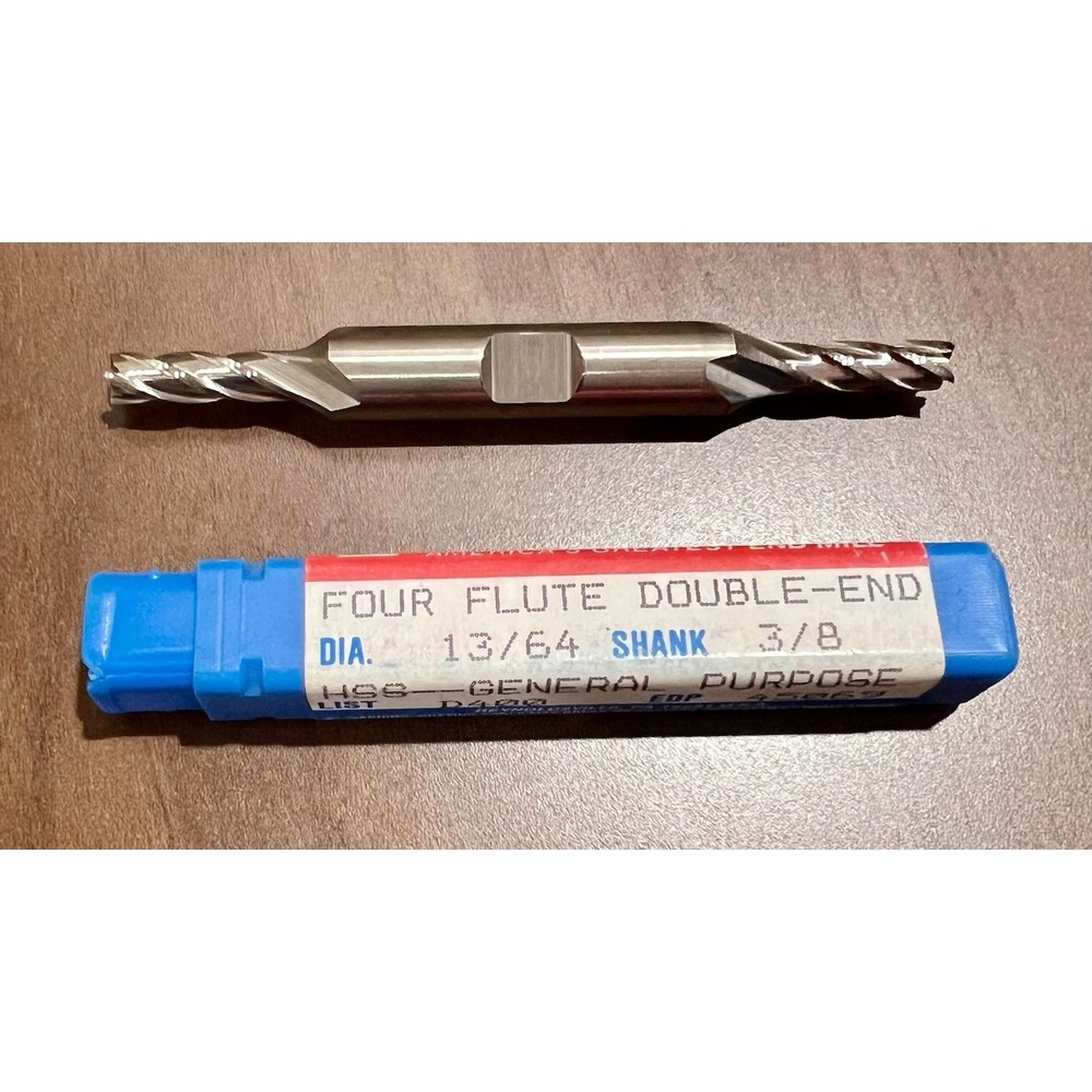 NEW NIAGARA CUTTER 13/64" DIAMETER 3/8" SHANK‎ FOUR FLUTE DOUBLE-END #45069